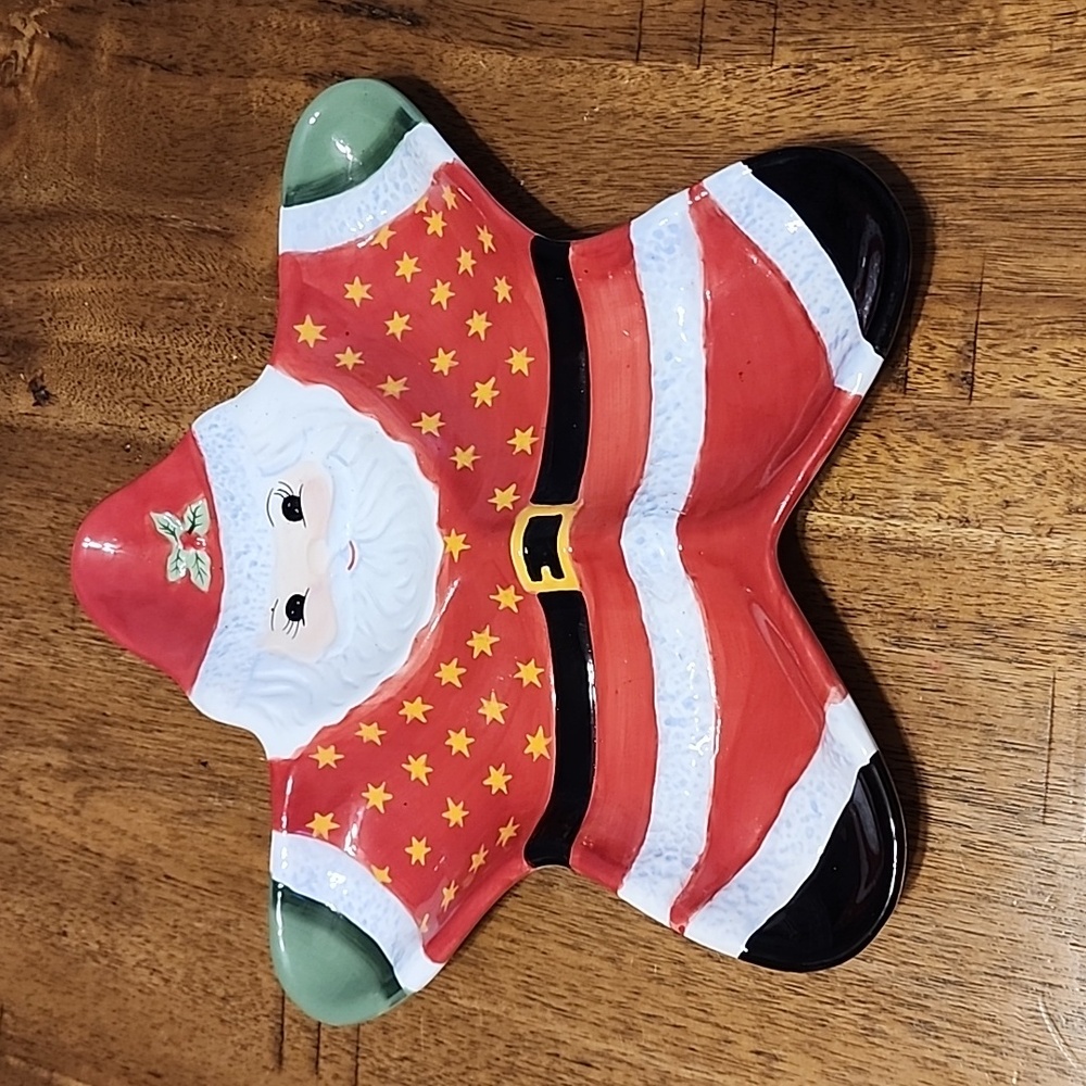 SANTA CHIP AND DIP PLATE by Christopher Radko